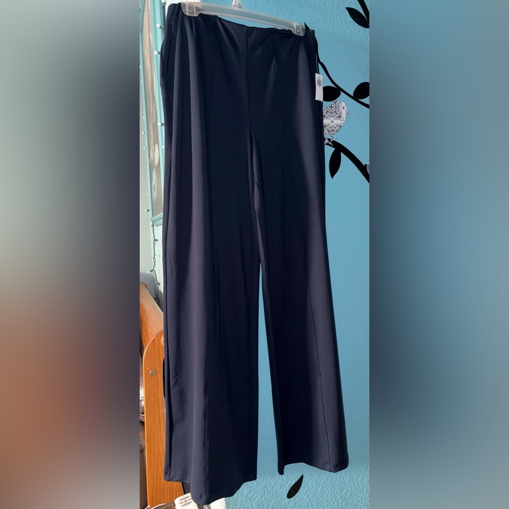 Old Navy Women's High Waisted PowerSoft Navy Blue Trouser Pants